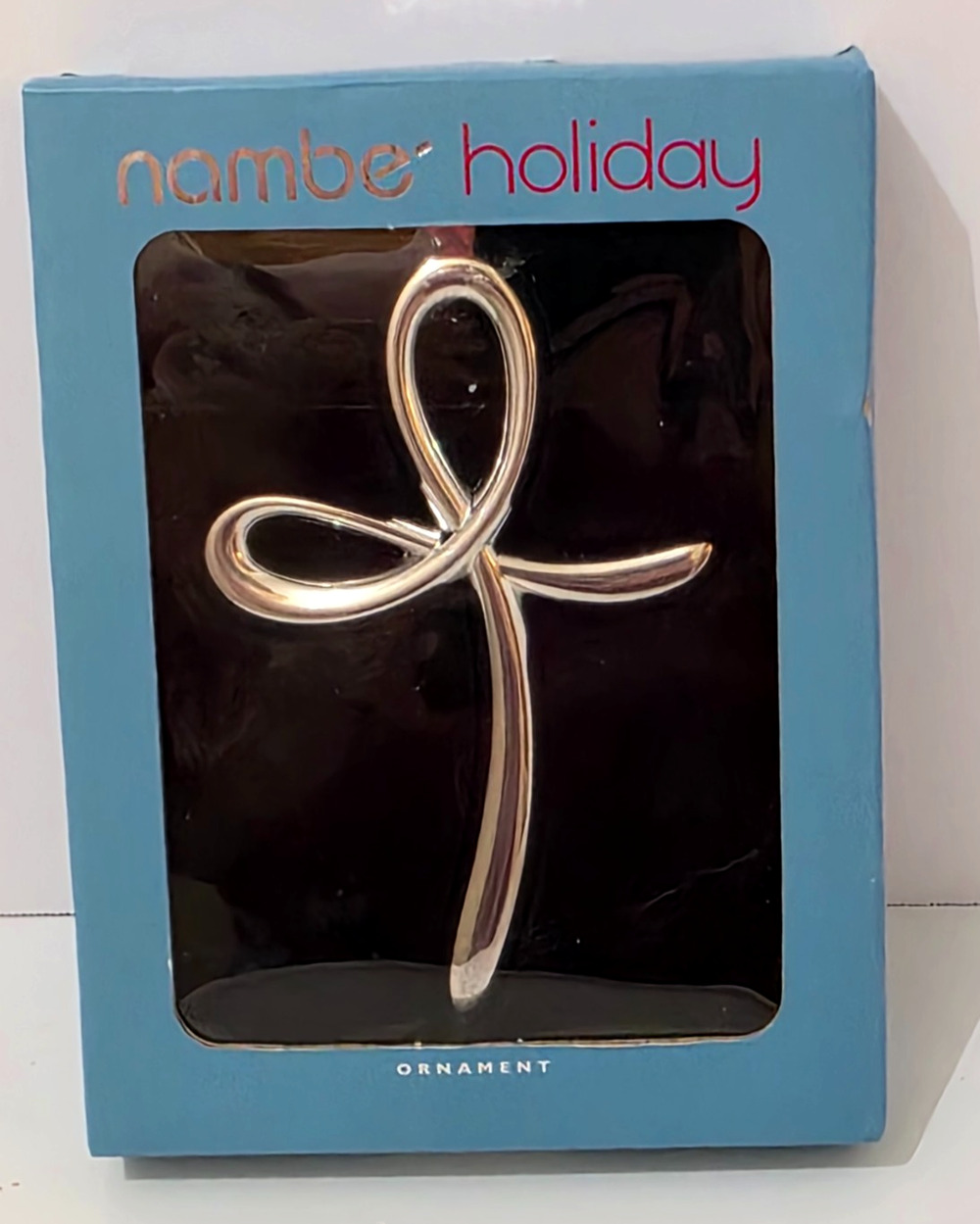 Nambe 4 1/2" Holiday Christmas Silvertone Cross Ornament In Box New